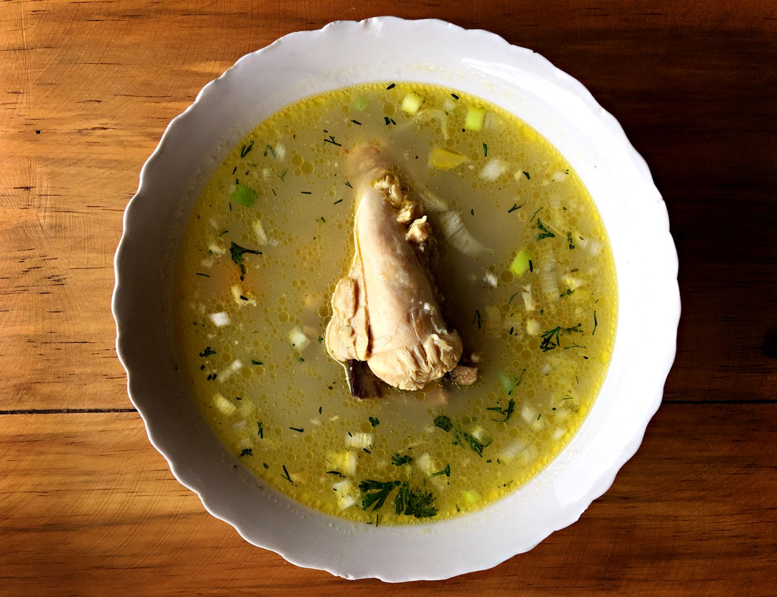 Brothy chicken and rice